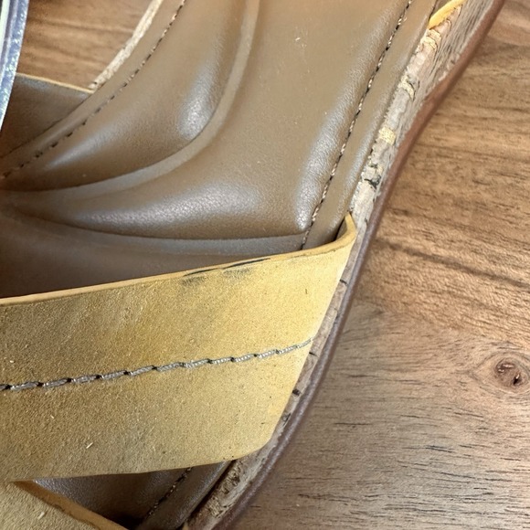 New NWOB Womens Naturalizer Rikki Yellow Suede Platform Cork Sandals‎ Size 10 M - Picture 10 of 10